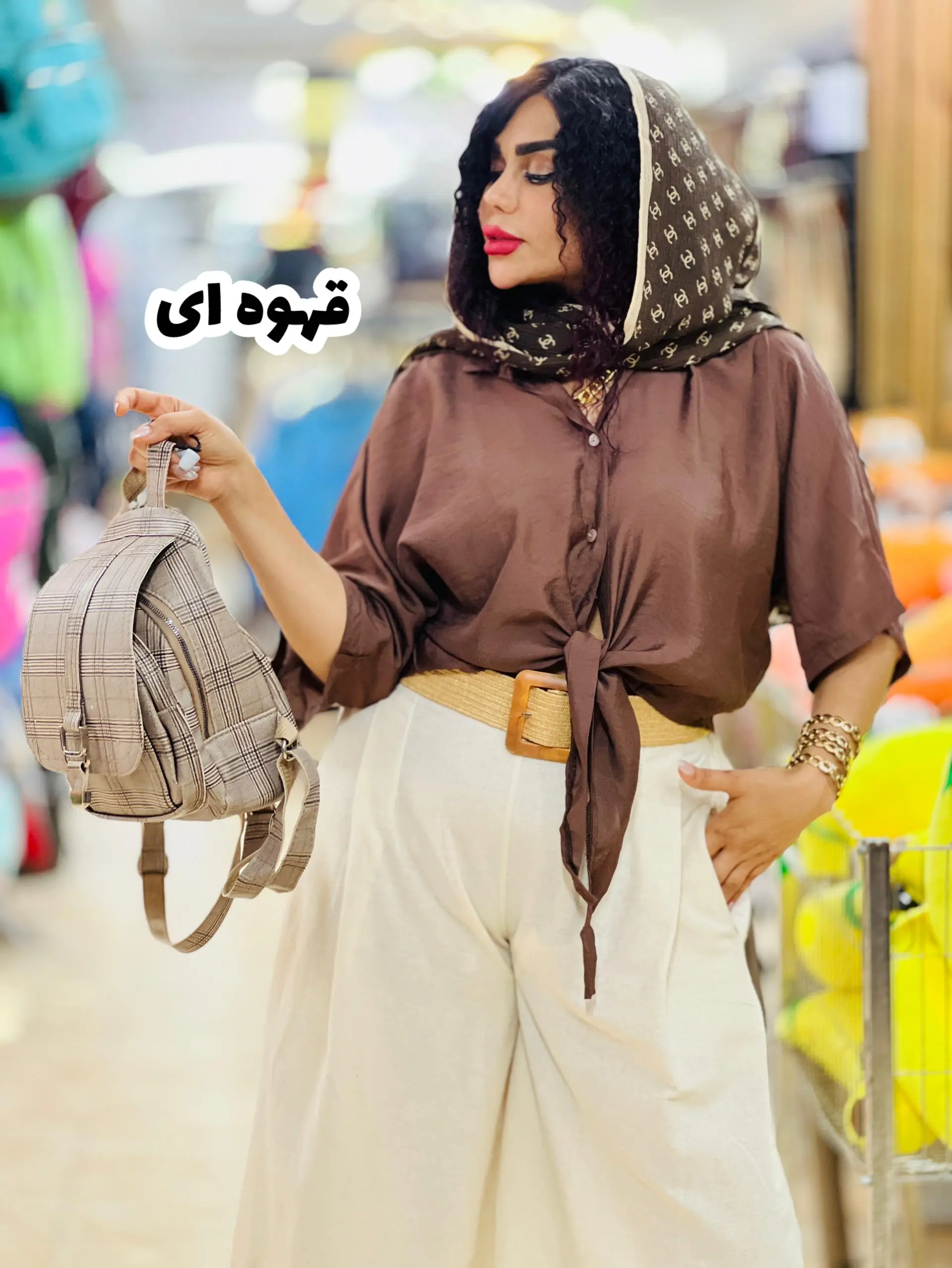 شومیز گره ای موکا