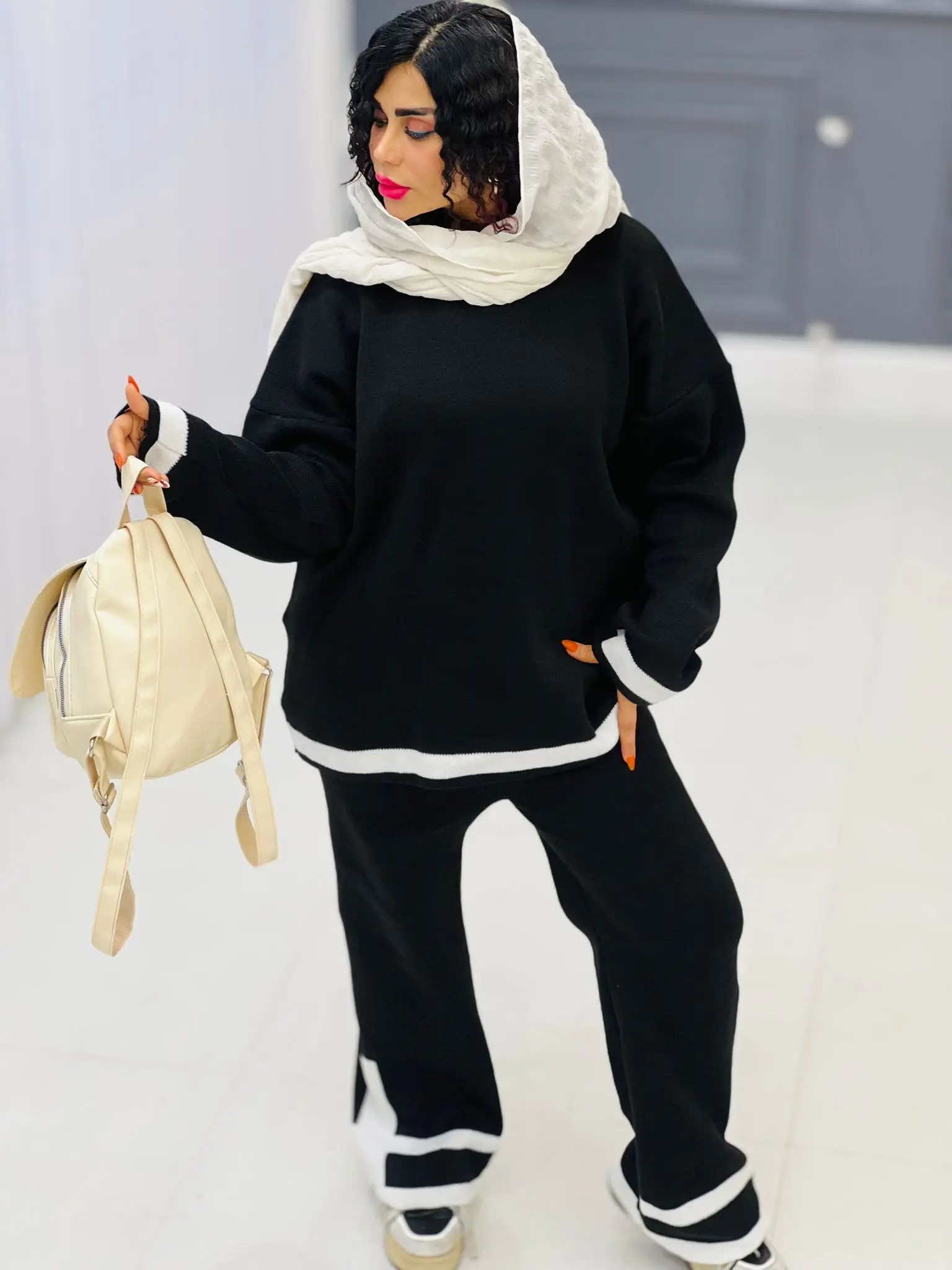 ست پلیور شلوار بافت