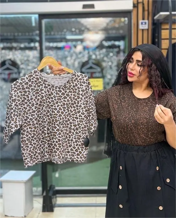 تیشرت کراپ پلنگی