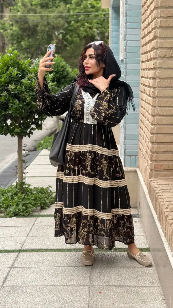 پیراهن هندی طلاکوب وارداتی