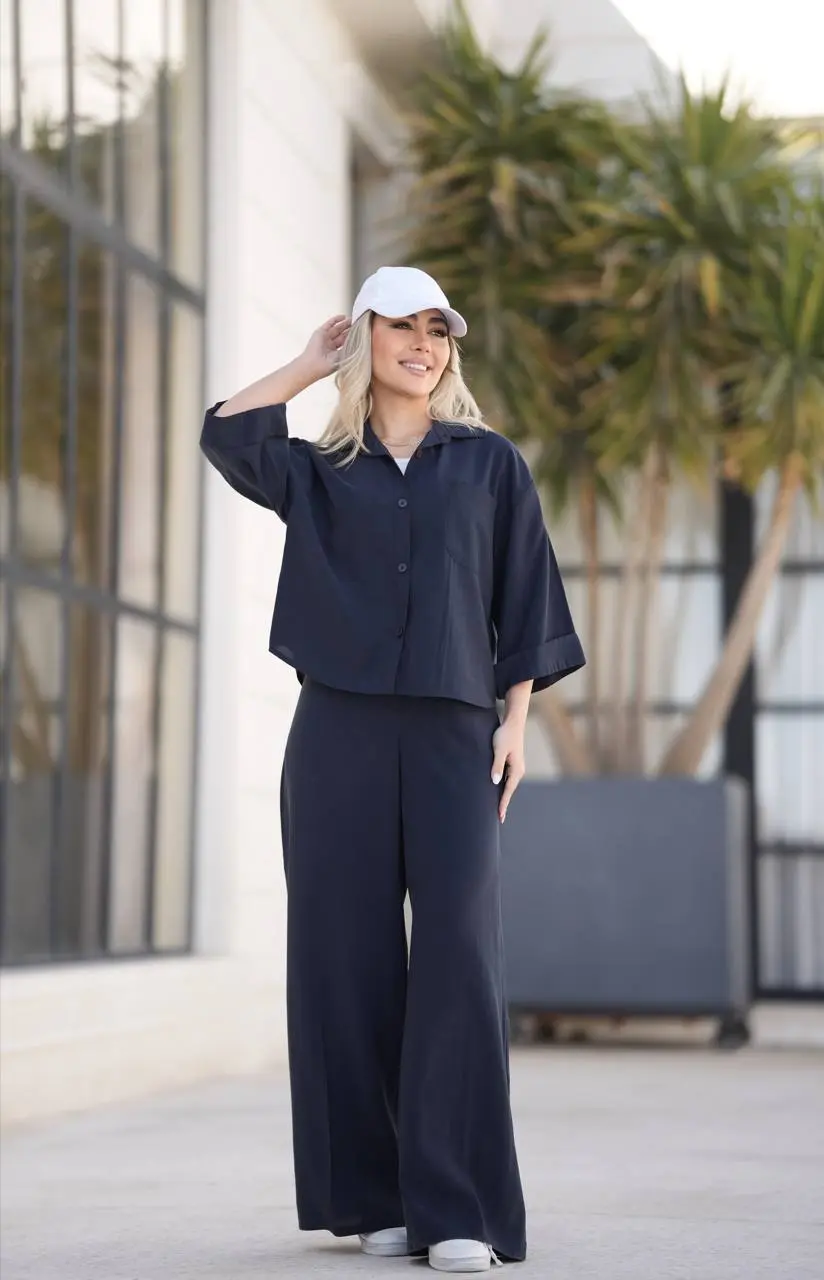 شومیز شلوار پری جلو دکمه